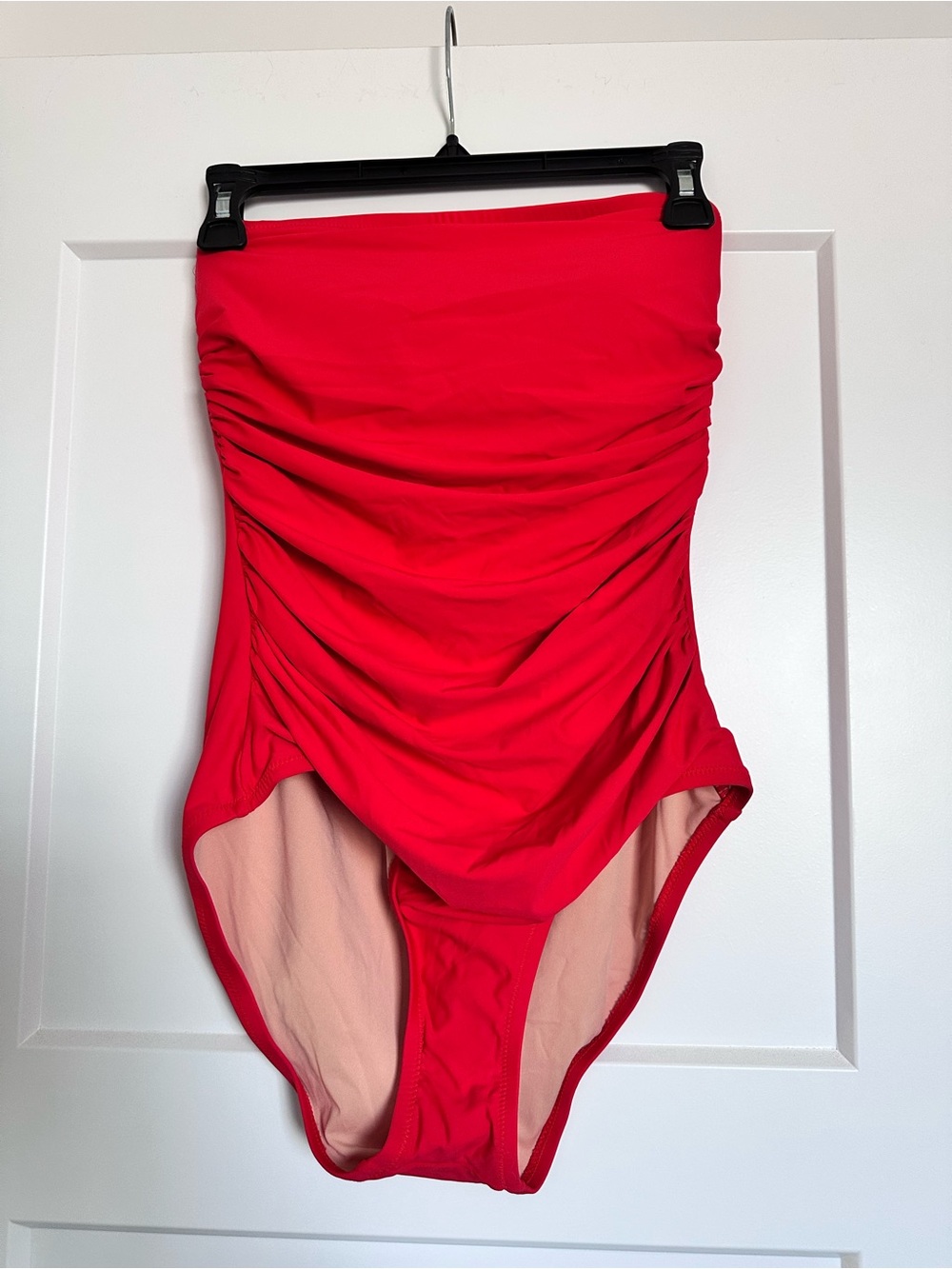 J. Crew Red Strapless One-Piece Swimsuit